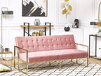 Sofa Bed MARSTAL Velvet Pink 3 Seater