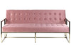 Sofa Bed Velvet Pink 3 Seater