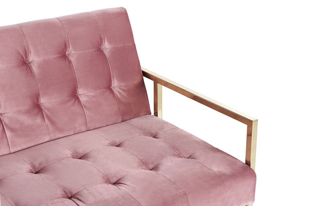 Sofa Bed MARSTAL Velvet Pink 3 Seater