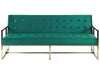 Sofa Bed Velvet Emerald Green 3 Seater