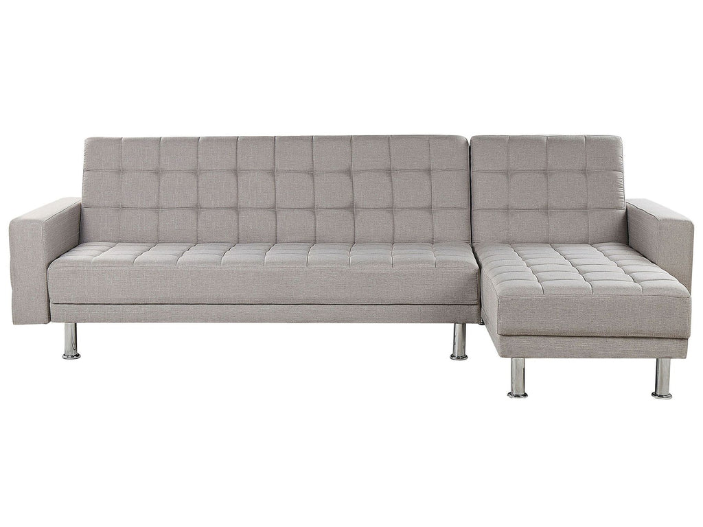 Corner Sofa Bed NESSET Fabric Light Grey 4 Seater Left Hand