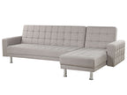Corner Sofa Bed NESSET Fabric Light Grey 4 Seater Left Hand