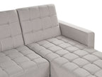 Corner Sofa Bed NESSET Fabric Light Grey 4 Seater Left Hand