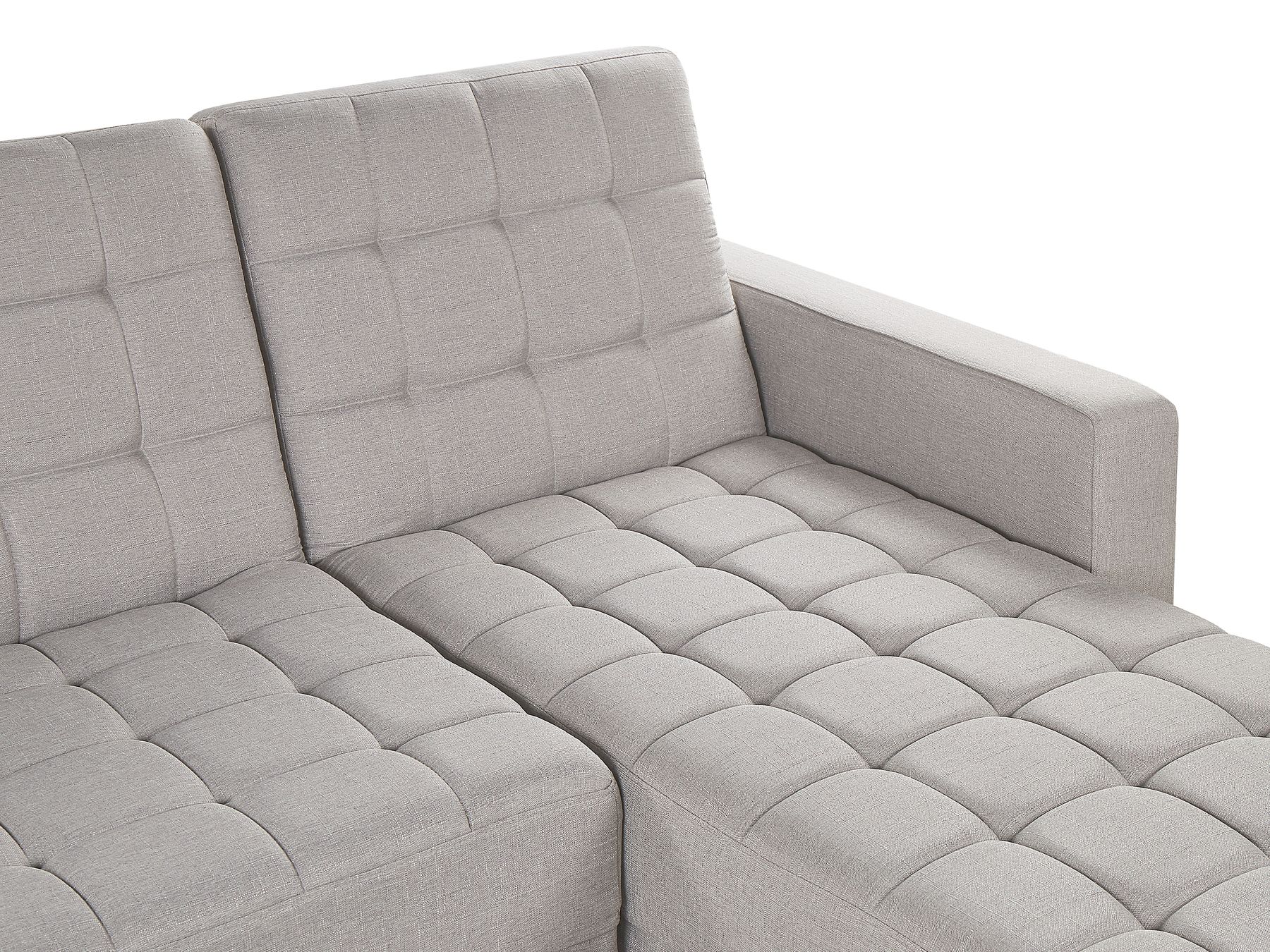 Corner Sofa Bed NESSET Fabric Light Grey 4 Seater Left Hand