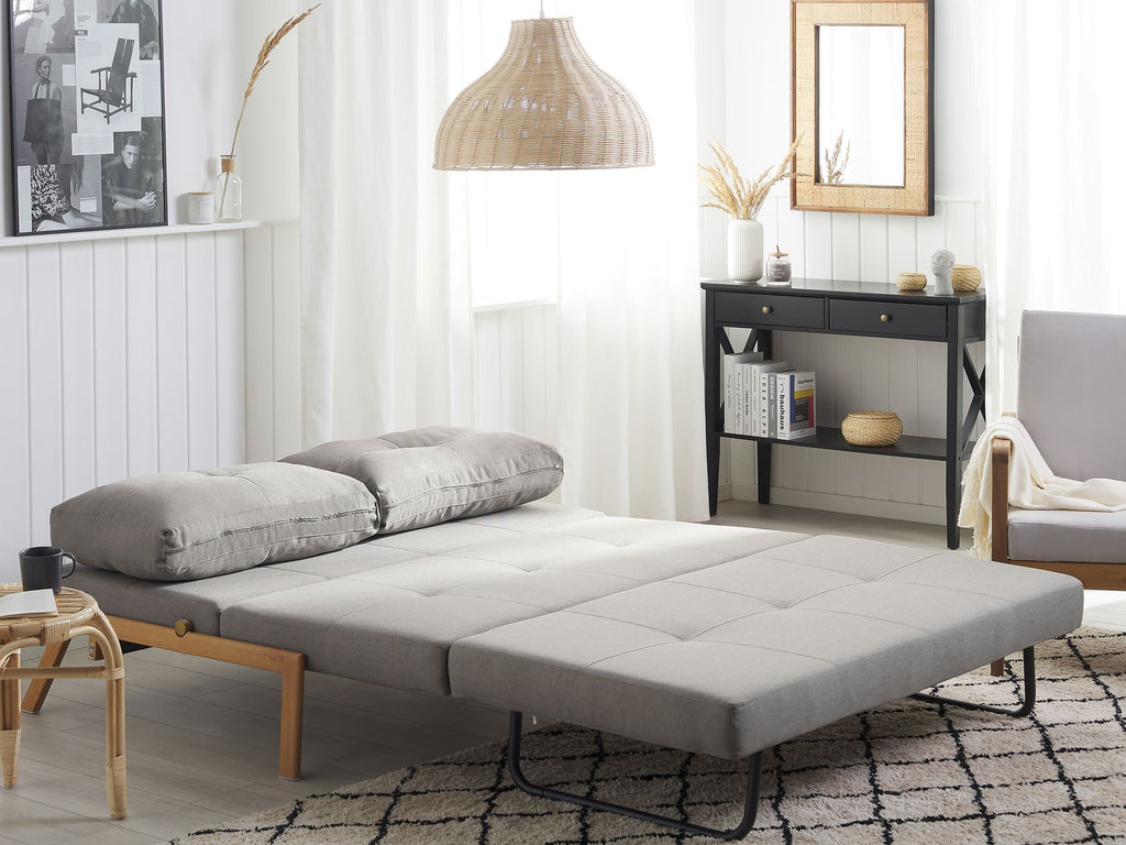 Fabric Sofa Bed Light Grey EDLAND