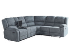Manual Recliner Corner Sofa ROKKE Fabric Grey 5 Seater Left Hand