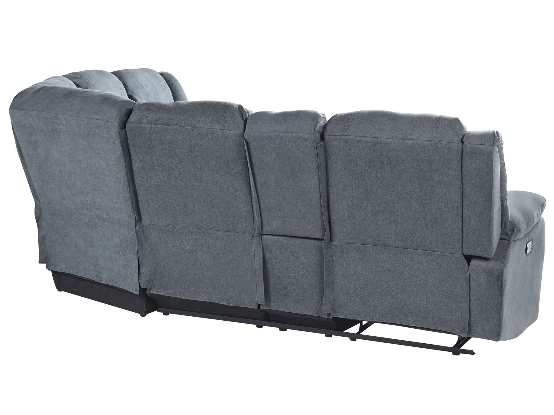 Manual Recliner Corner Sofa ROKKE Fabric Grey 5 Seater Left Hand
