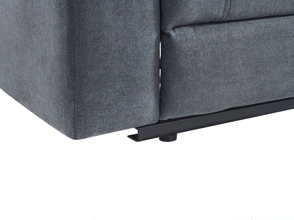 Manual Recliner Corner Sofa ROKKE Fabric Grey 5 Seater Left Hand