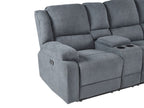 Electric Recliner Corner Sofa ROKKE Fabric Grey with USB Port 5 Seater Left Hand