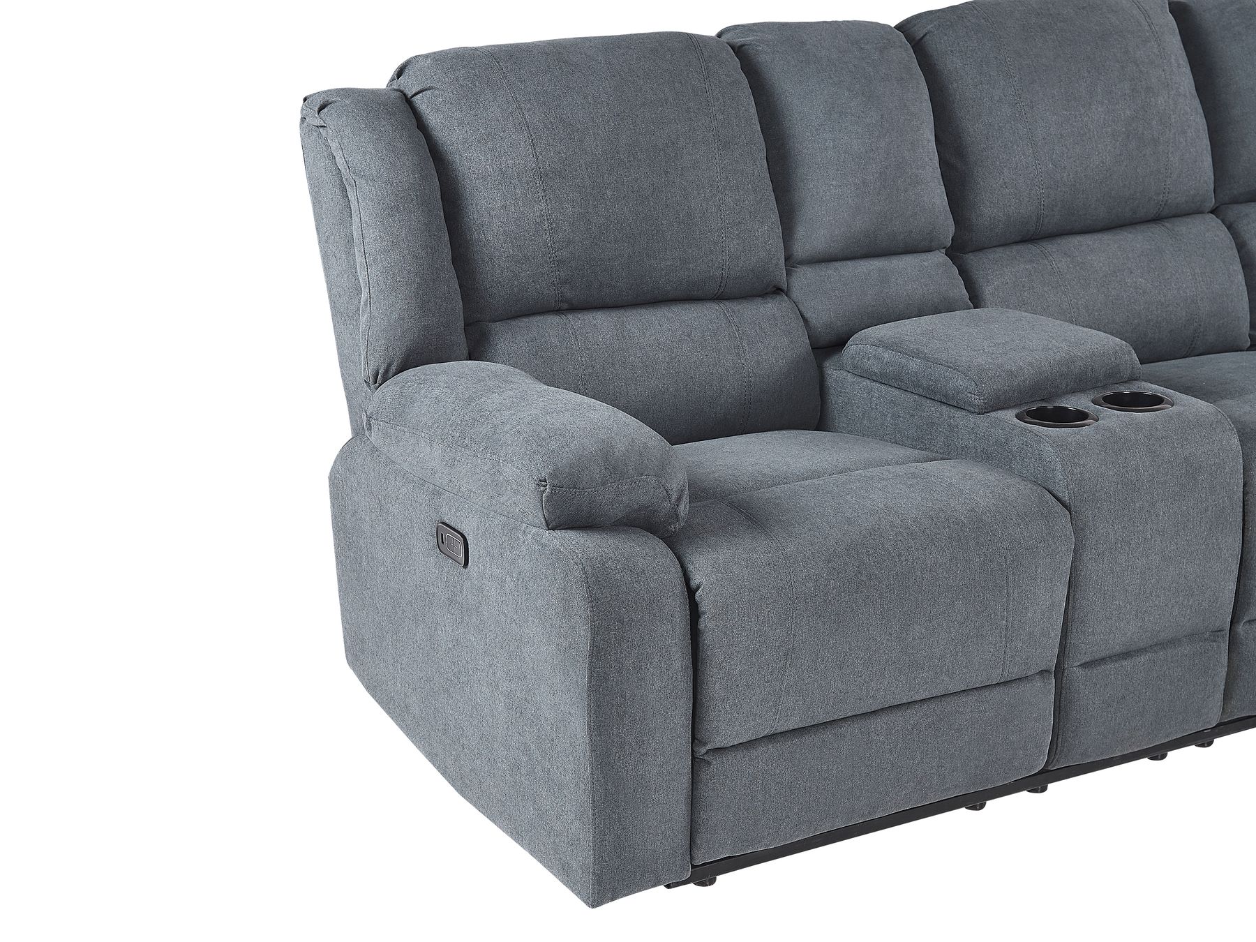 Electric Recliner Corner Sofa ROKKE Fabric Grey with USB Port 5 Seater Left Hand