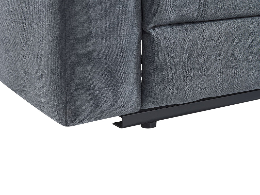 Electric Recliner Corner Sofa ROKKE Fabric Grey with USB Port 5 Seater Left Hand