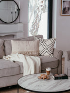 3 Seater Velvet Sofa Beige RONNEBY