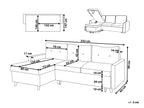 Corner Sofa Bed FLAKK Fabric Light Grey with Storage 4 Seater Right Hand