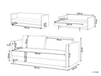 Sofa Bed EKSJO Fabric Light Grey with Storage 3 Seater