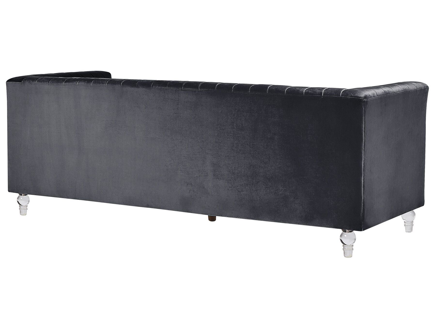 3 Seater Velvet Fabric Sofa Black ARVIKA