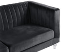 3 Seater Velvet Fabric Sofa Black ARVIKA