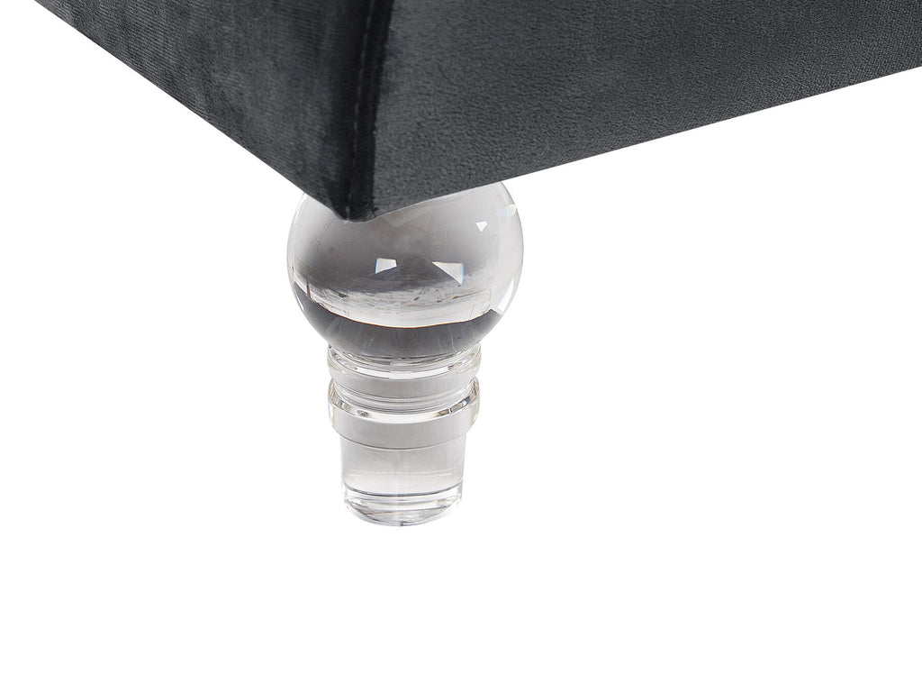 3 Seater Velvet Fabric Sofa Black ARVIKA