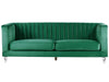 3 Seater Velvet Fabric Sofa Green
