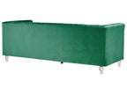 3 Seater Velvet Fabric Sofa Green ARVIKA