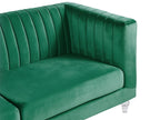 3 Seater Velvet Fabric Sofa Green ARVIKA