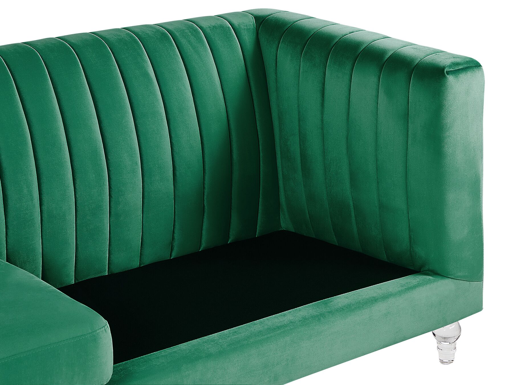 3 Seater Velvet Fabric Sofa Green ARVIKA