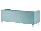 3 Seater Velvet Fabric Sofa Light Blue ARVIKA