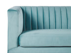 3 Seater Velvet Fabric Sofa Light Blue ARVIKA