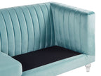 3 Seater Velvet Fabric Sofa Light Blue ARVIKA