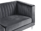 3 Seater Velvet Fabric Sofa Grey ARVIKA