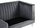 3 Seater Velvet Fabric Sofa Grey ARVIKA