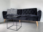 Velvet Sofa Bed Black BARDU