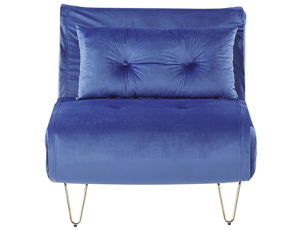 Single Sofa Bed VESTFOLD Velvet Navy Blue