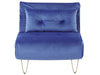 Single Sofa Bed Velvet Navy Blue