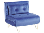 Single Sofa Bed VESTFOLD Velvet Navy Blue