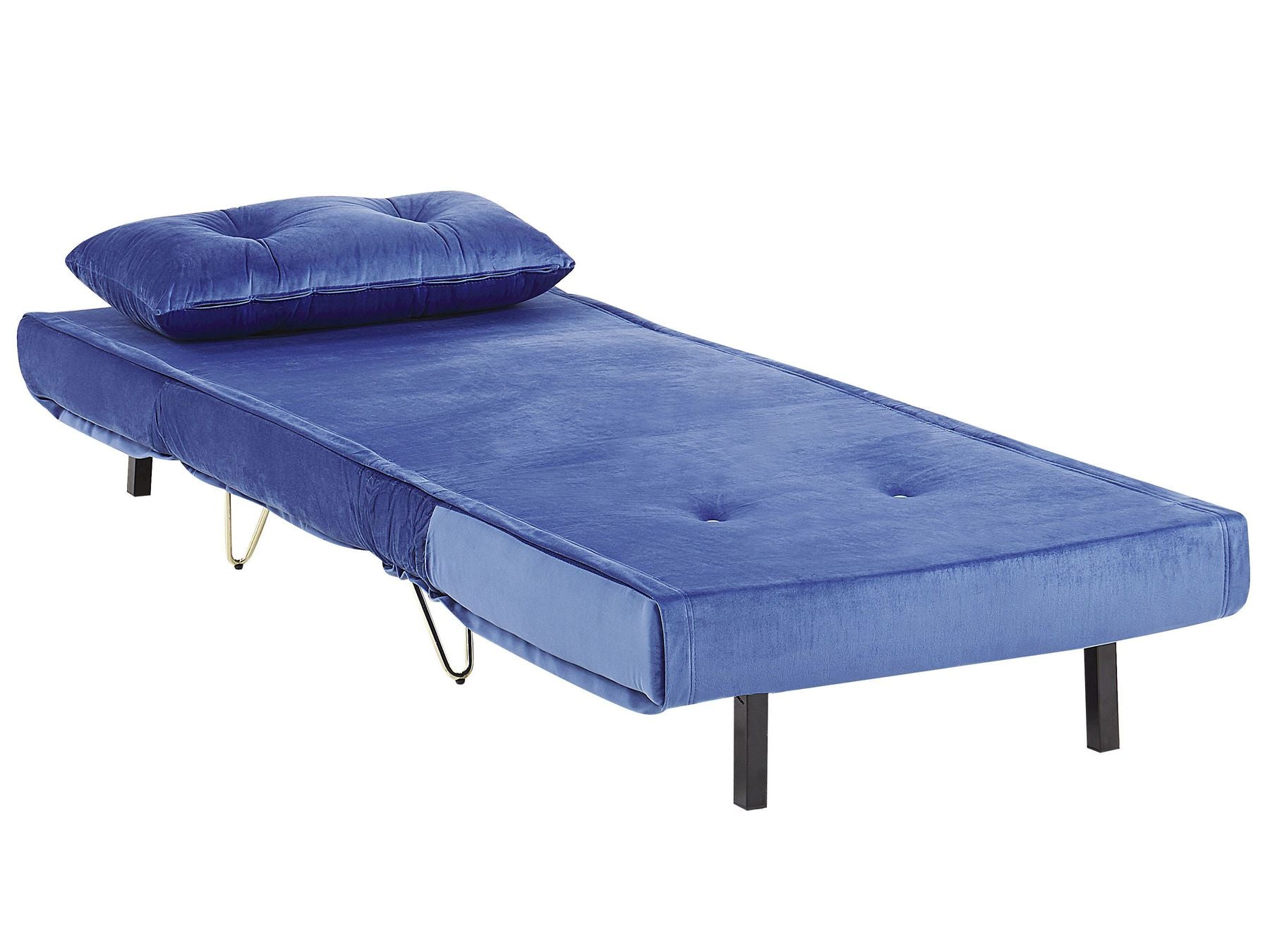Single Sofa Bed VESTFOLD Velvet Navy Blue
