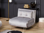 Single Sofa Bed VESTFOLD Velvet Grey