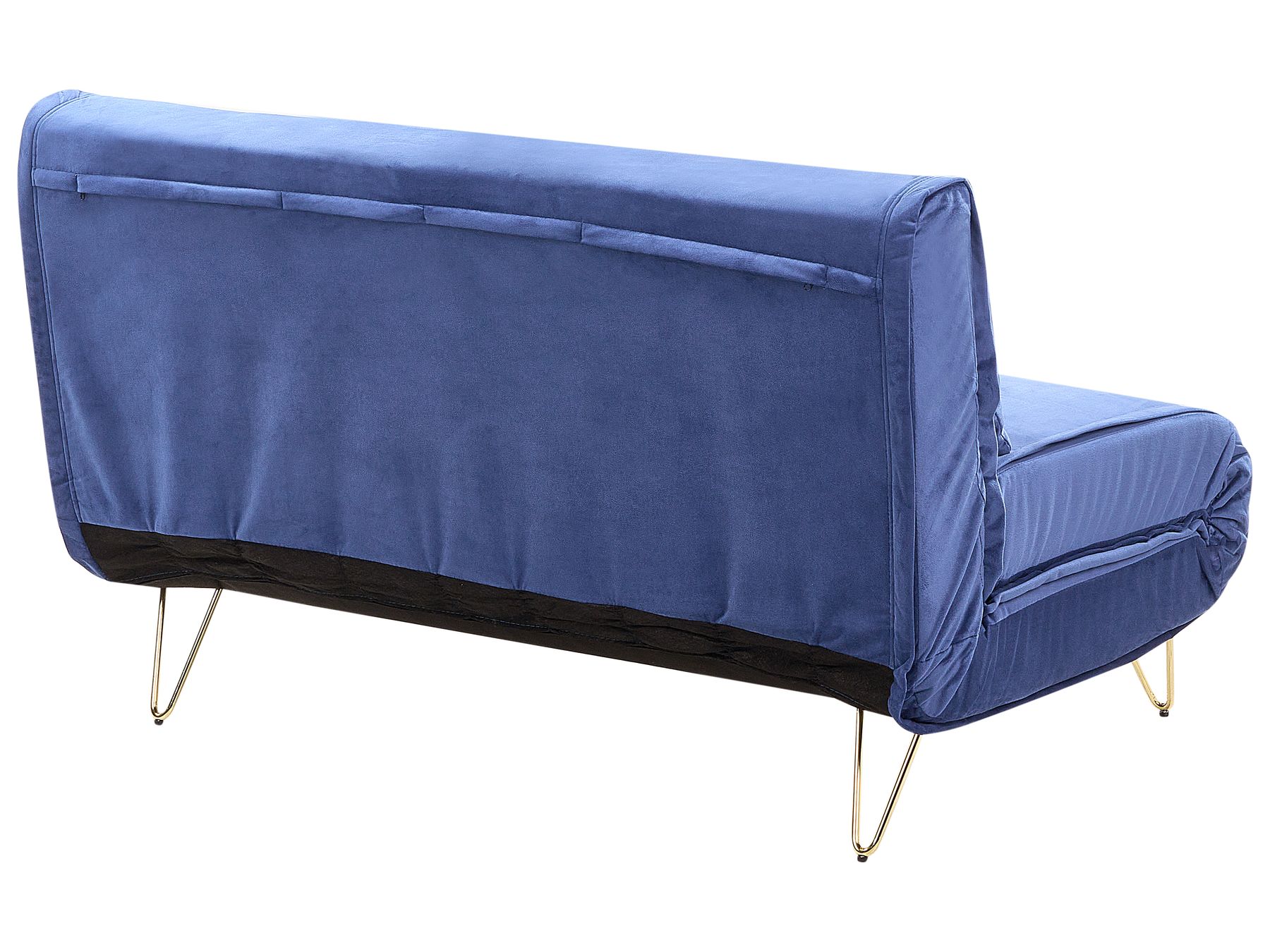 2 Seater Velvet Sofa Bed Navy Blue VESTFOLD