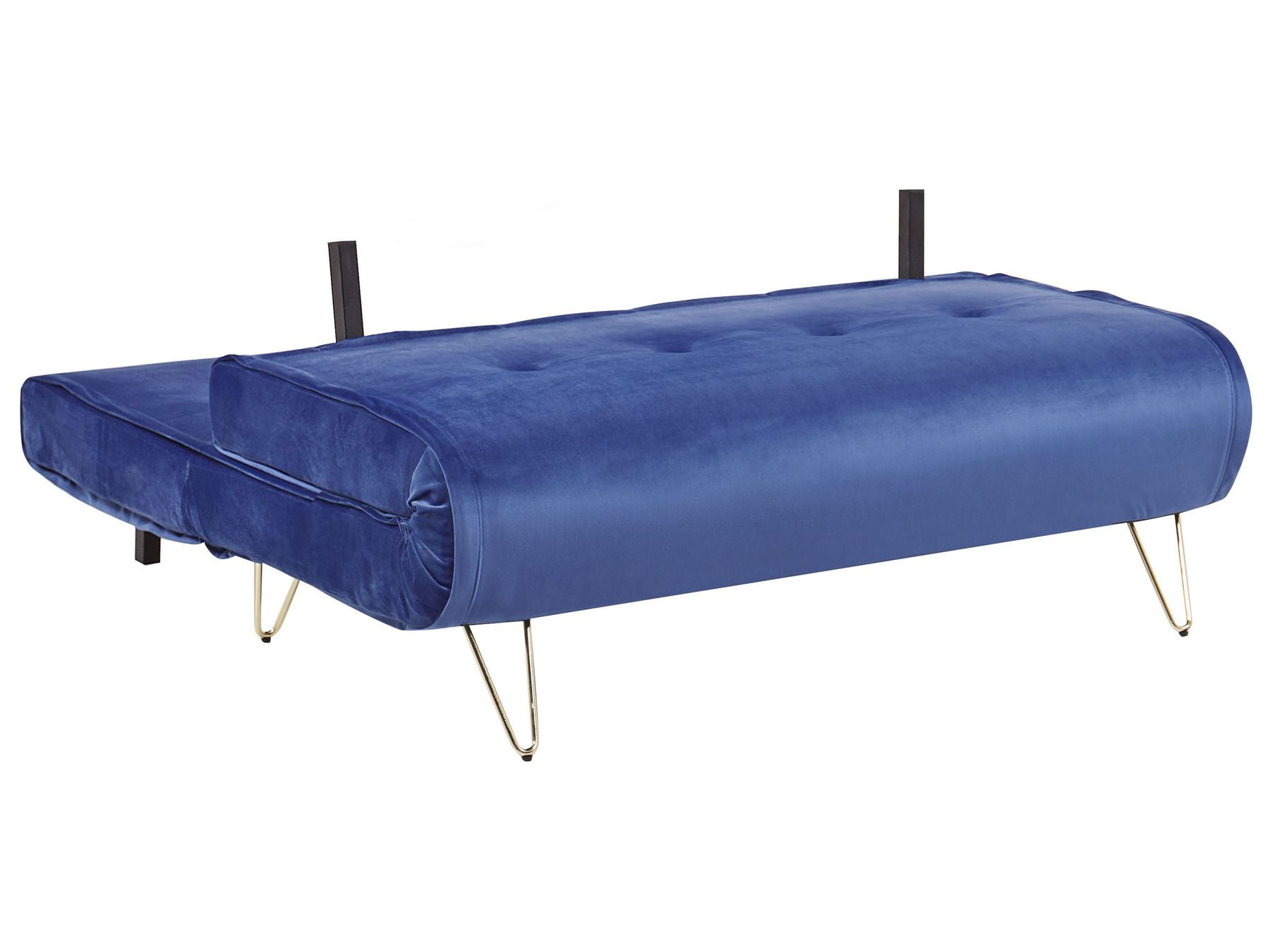 2 Seater Velvet Sofa Bed Navy Blue VESTFOLD
