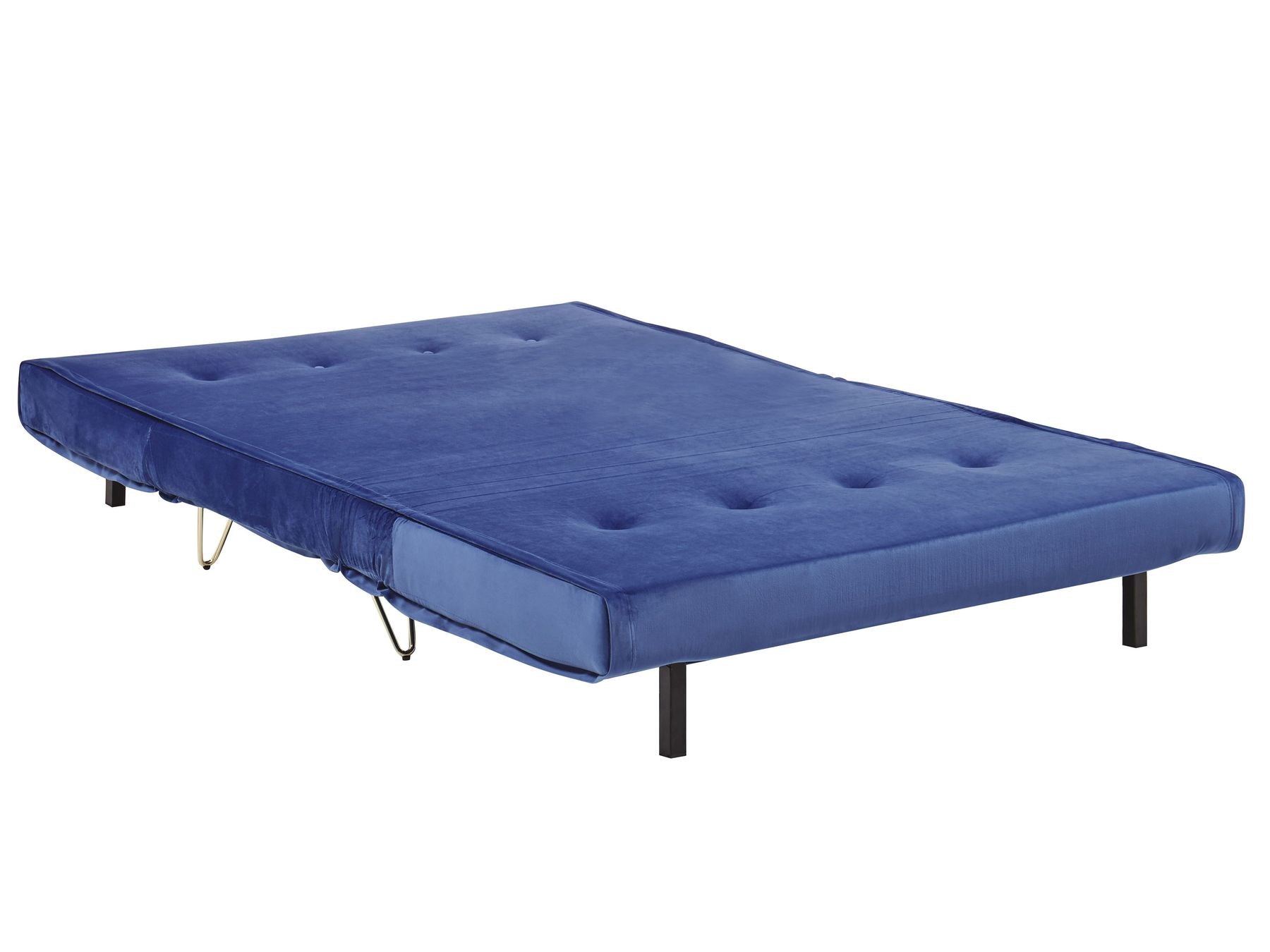 2 Seater Velvet Sofa Bed Navy Blue VESTFOLD