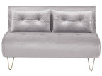 2 Seater Velvet Sofa Bed Grey VESTFOLD