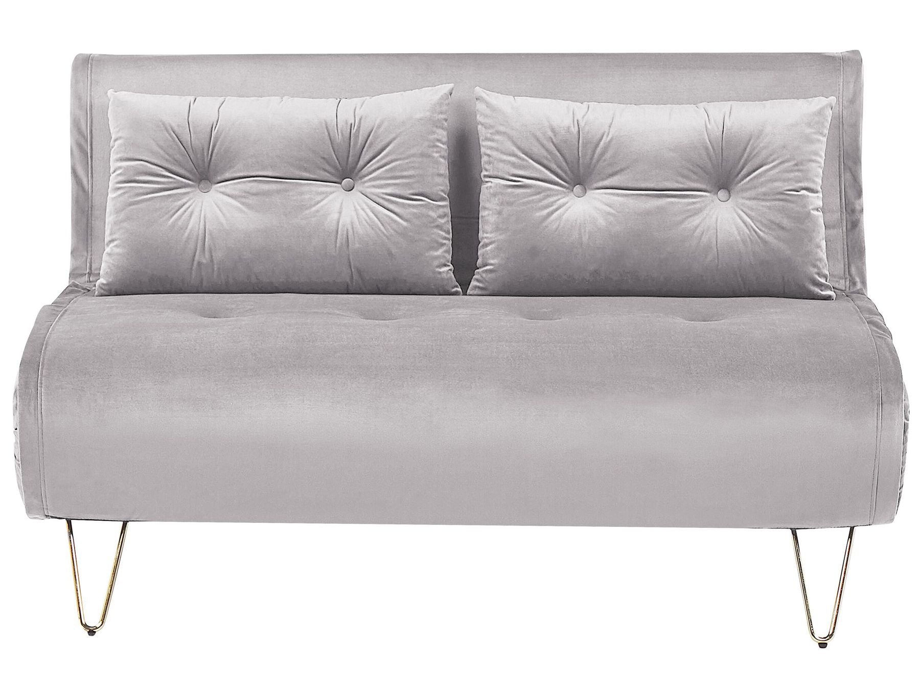 2 Seater Velvet Sofa Bed Grey VESTFOLD