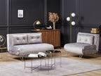 2 Seater Velvet Sofa Bed Grey VESTFOLD