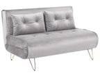 2 Seater Velvet Sofa Bed Grey VESTFOLD