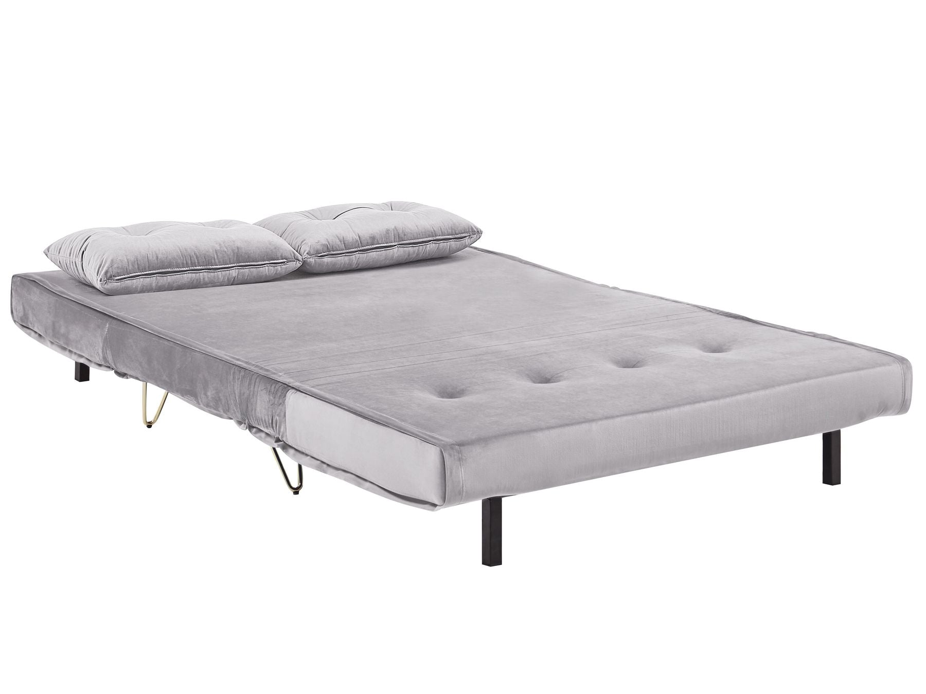 2 Seater Velvet Sofa Bed Grey VESTFOLD