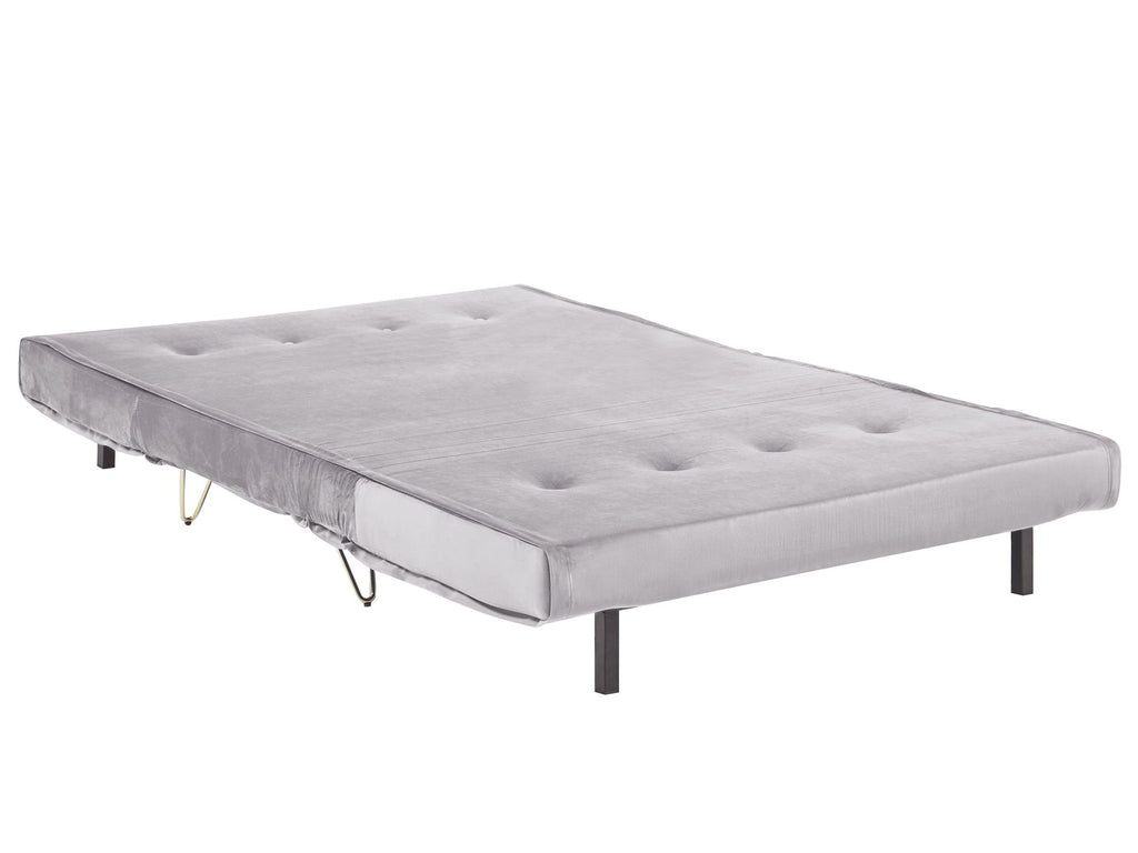 2 Seater Velvet Sofa Bed Grey VESTFOLD