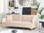 Sofa Bed LUCAN Velvet Beige 3 Seater