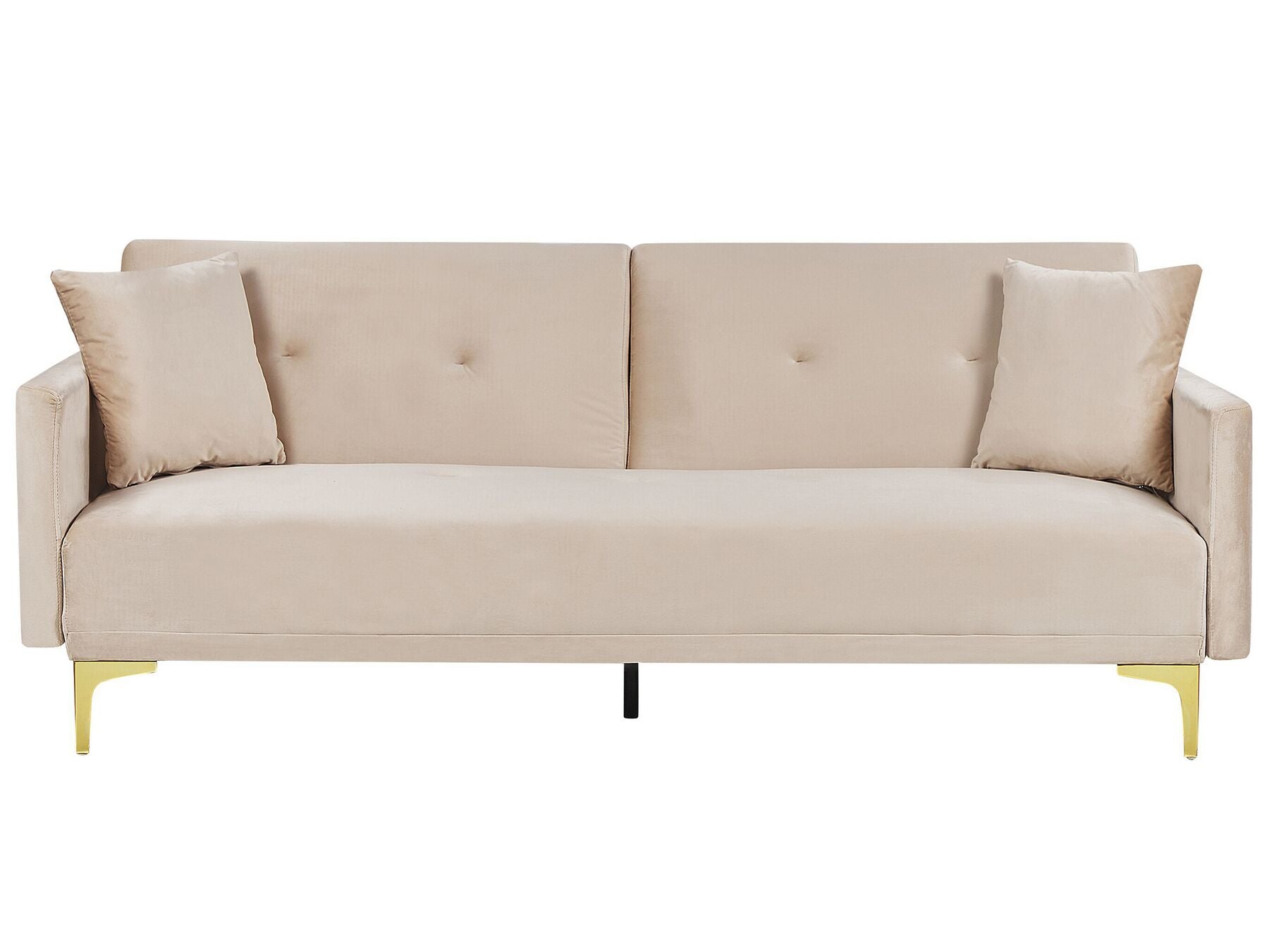 Sofa Bed LUCAN Velvet Beige 3 Seater