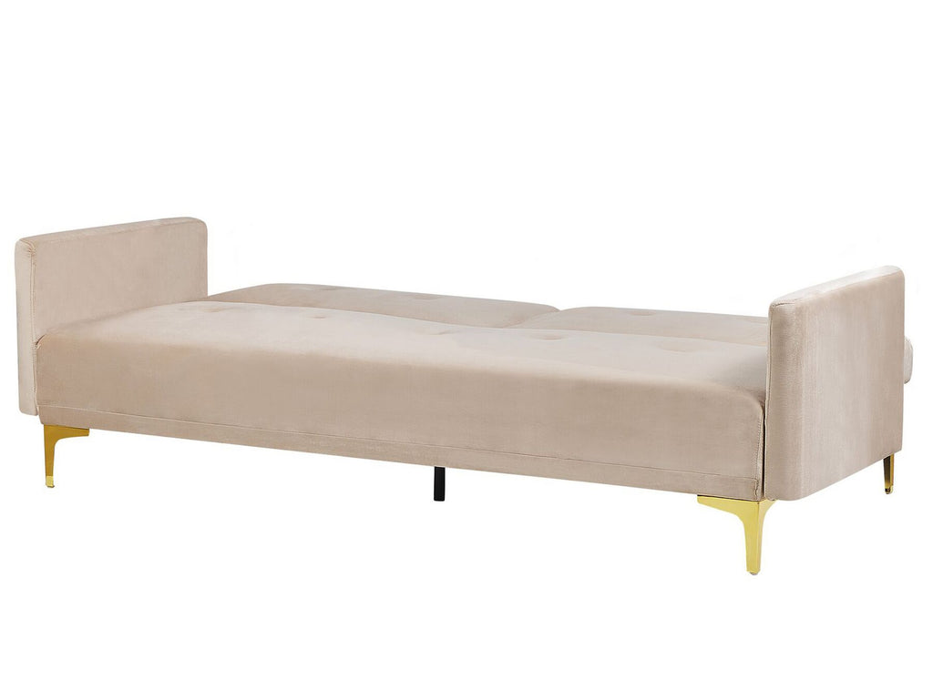 Sofa Bed LUCAN Velvet Beige 3 Seater