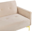 Sofa Bed LUCAN Velvet Beige 3 Seater