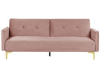 Sofa Bed LUCAN Velvet Pink 3 Seater